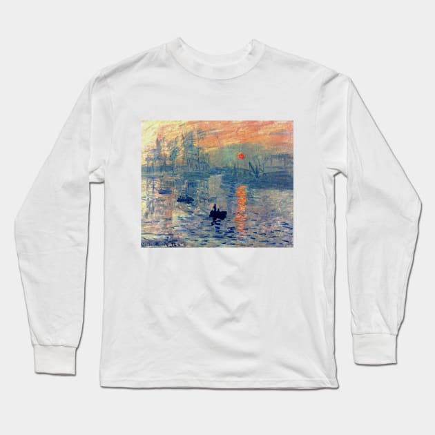 Impressions of Sunrise by Claude Monet Long Sleeve T-Shirt by Naves